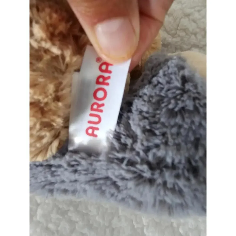 New Aurora Taddle Toes Plush Eclipse Wolf Big Feet Sitting Husky Gray/Brown 9" - Picture 9 of 11